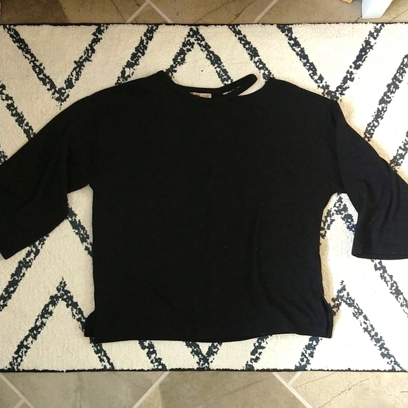 Zara Sweaters - Zara black sweater with split neck detail